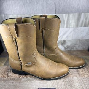 Justin Brown Leather Basics Roper Casual Cowboy Boots Men’s Size 15